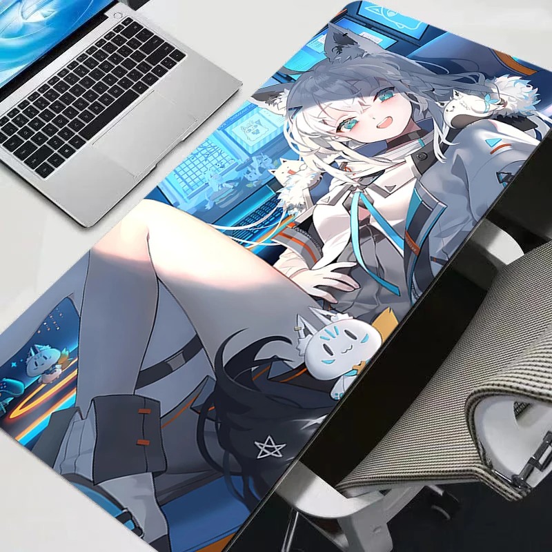 Office Tech Background - Anime Muismat Gamer XXL Toetsenbordmat Tweekleurig