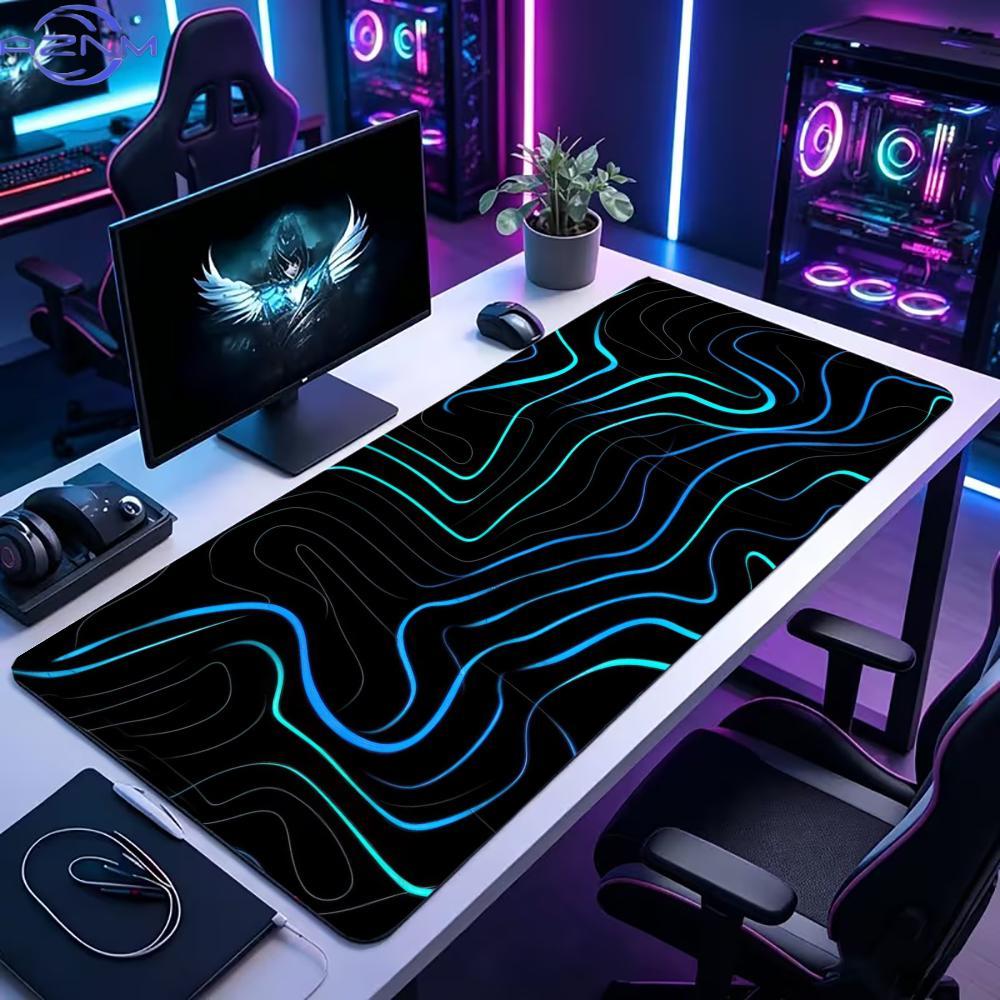 Office Tech Background - Grote XXL Gaming Muismat Bureaumat Toetsenbordmat